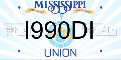 I990DI Mississippi License Plate