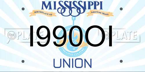 I990OI Mississippi License Plate