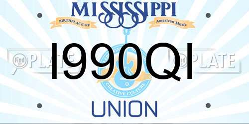 I990QI Mississippi License Plate