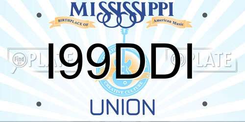 I99DDI Mississippi License Plate