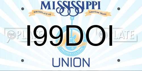 I99DOI Mississippi License Plate