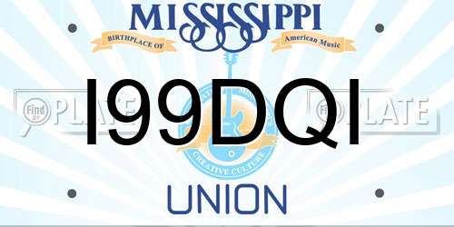 I99DQI Mississippi License Plate