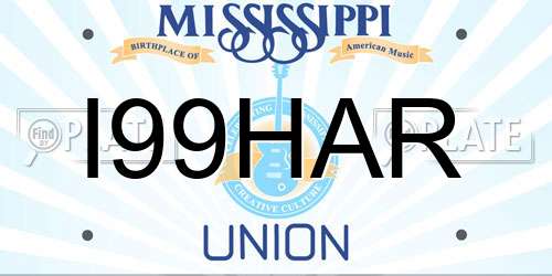 I99HAR Mississippi License Plate