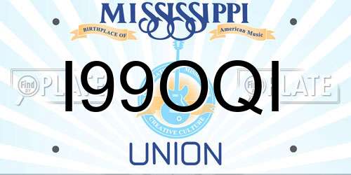 I99OQI Mississippi License Plate