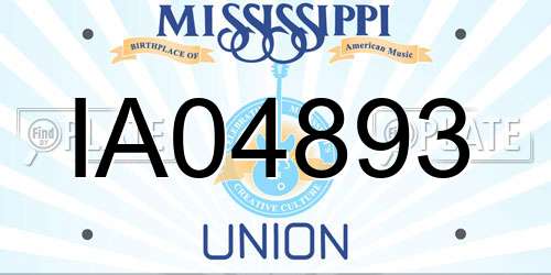 IA04893 Mississippi License Plate