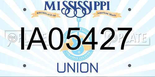 IA05427 Mississippi License Plate
