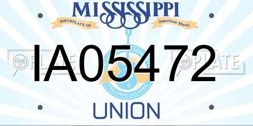 IA05472 Mississippi License Plate