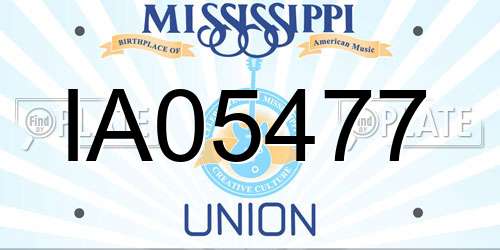 IA05477 Mississippi License Plate