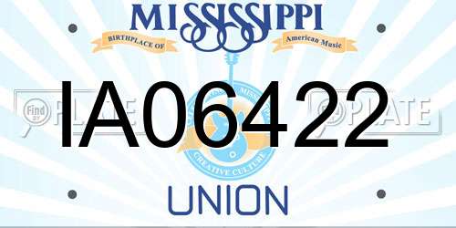 IA06422 Mississippi License Plate