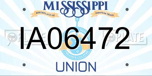 IA06472 Mississippi License Plate