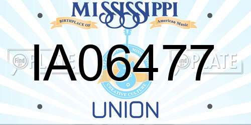 IA06477 Mississippi License Plate