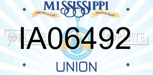 IA06492 Mississippi License Plate