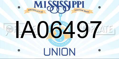 IA06497 Mississippi License Plate