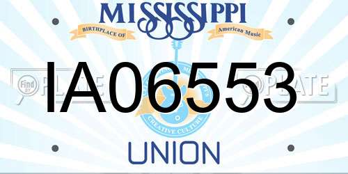 IA06553 Mississippi License Plate