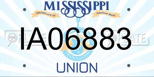 IA06883 Mississippi License Plate