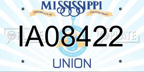 IA08422 Mississippi License Plate