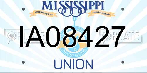 IA08427 Mississippi License Plate