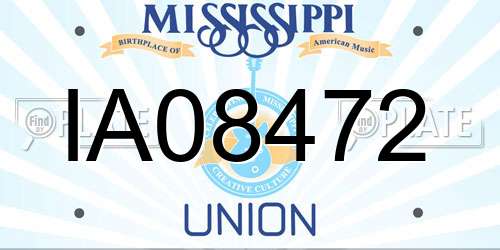 IA08472 Mississippi License Plate