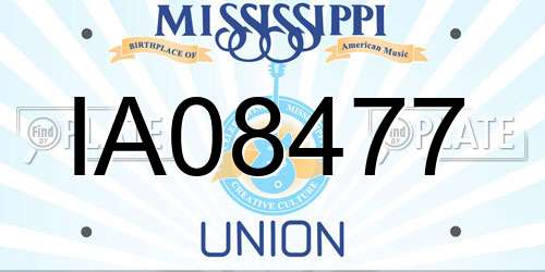 IA08477 Mississippi License Plate