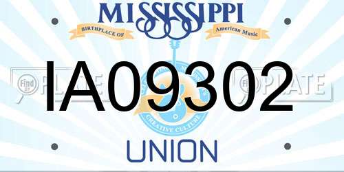 IA09302 Mississippi License Plate