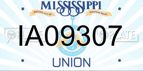 IA09307 Mississippi License Plate