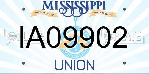 IA09902 Mississippi License Plate