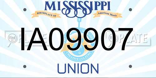 IA09907 Mississippi License Plate