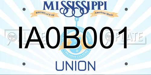 IA0B001 Mississippi License Plate