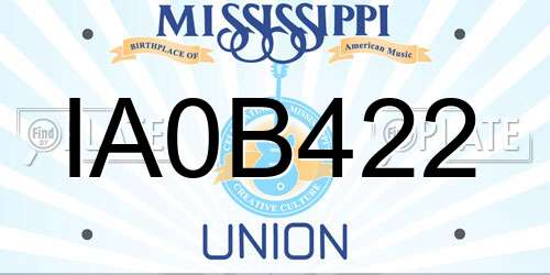 IA0B422 Mississippi License Plate