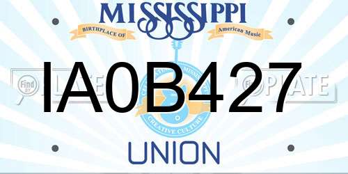 IA0B427 Mississippi License Plate