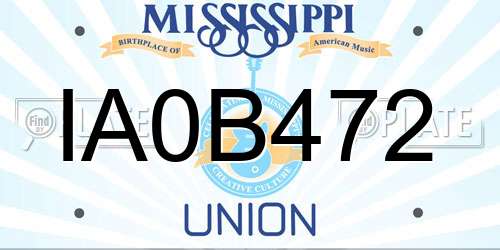 IA0B472 Mississippi License Plate