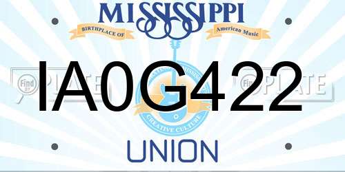 IA0G422 Mississippi License Plate
