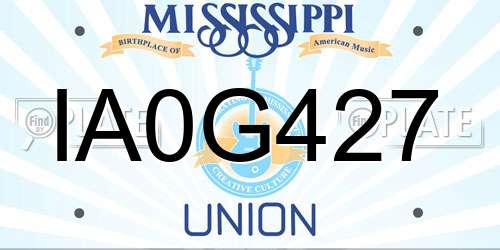 IA0G427 Mississippi License Plate