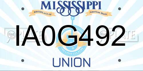 IA0G492 Mississippi License Plate