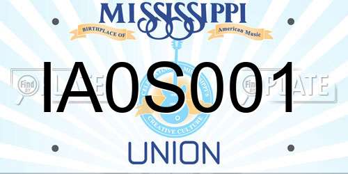 IA0S001 Mississippi License Plate