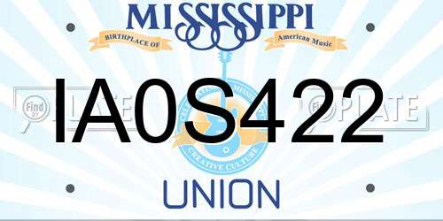 IA0S422 Mississippi License Plate