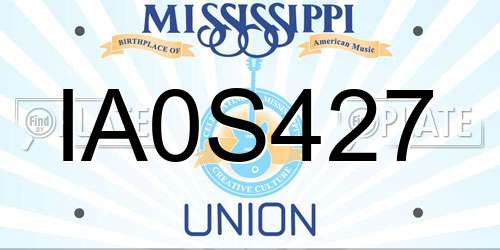 IA0S427 Mississippi License Plate