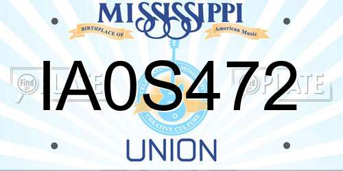 IA0S472 Mississippi License Plate