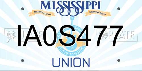 IA0S477 Mississippi License Plate