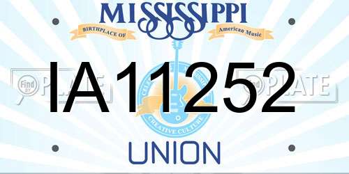 IA11252 Mississippi License Plate