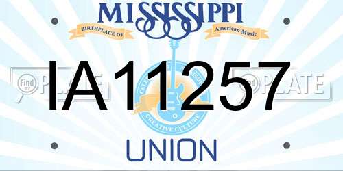 IA11257 Mississippi License Plate