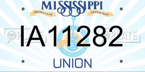 IA11282 Mississippi License Plate