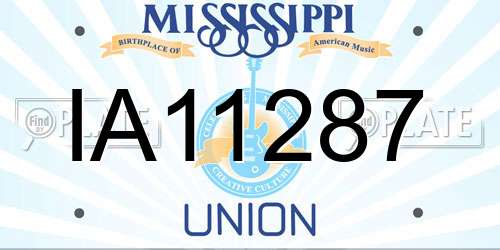 IA11287 Mississippi License Plate