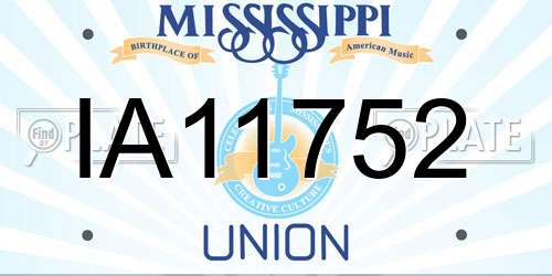 IA11752 Mississippi License Plate