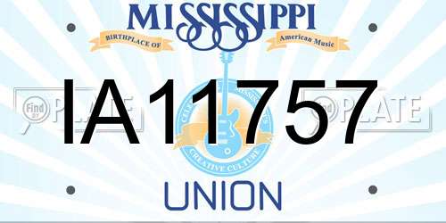 IA11757 Mississippi License Plate