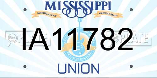 IA11782 Mississippi License Plate