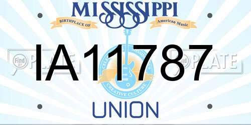 IA11787 Mississippi License Plate