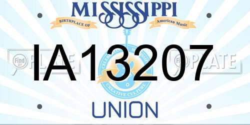 IA13207 Mississippi License Plate