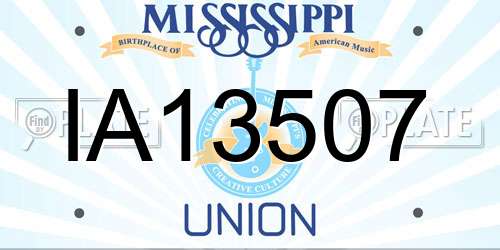 IA13507 Mississippi License Plate