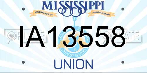 IA13558 Mississippi License Plate